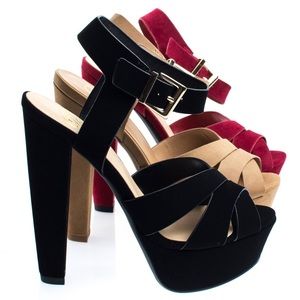 Black high heel shoes